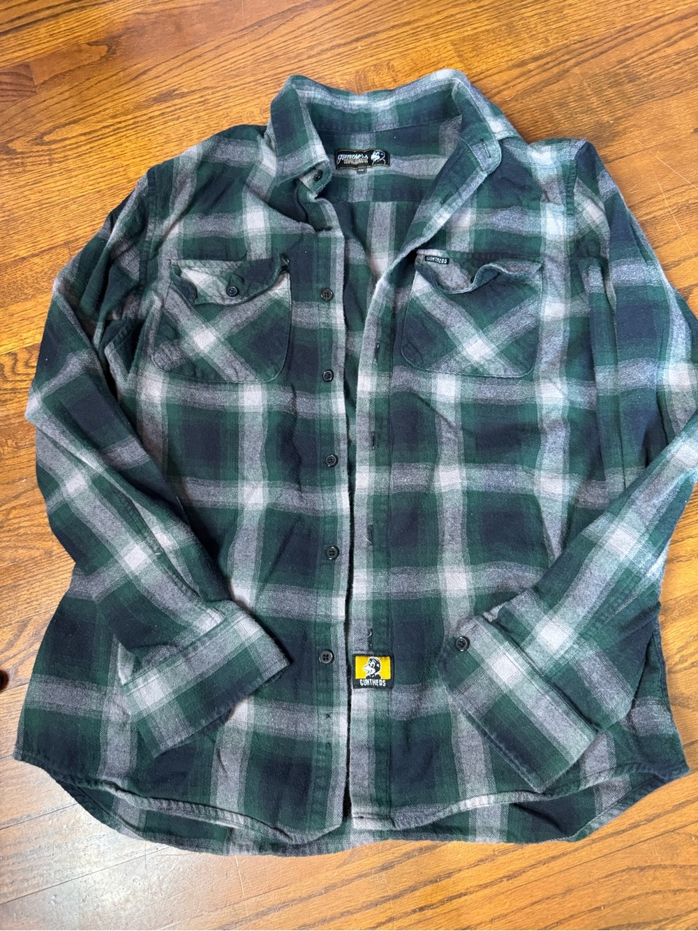 Gunther’s Men's Green & Gray Plaid Lightweight Shirt Jacket Medium